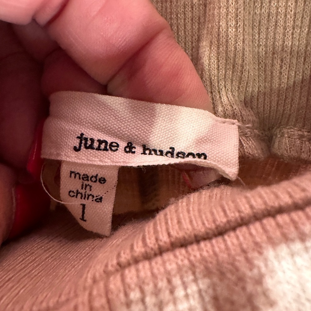June & Hudson Tan Wide-Leg Pants with Button Details Size 1 - Picture 4 of 4